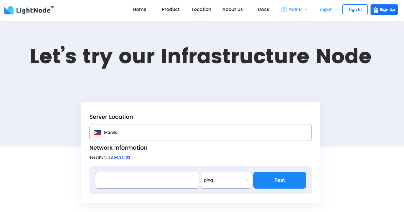 LightNode Manila VPS Hosting Speed Test Page 
